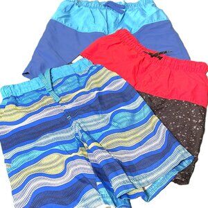 Lot of 3 Boys Wonder Nation Swim Trunks Size Small (6-7)